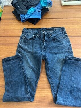 Nautica Men's Dark Blue Slim Straight Jeans